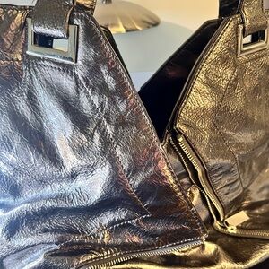 Kooba Ryder Large Tote Handbag Purse bronze Silver Zippers $645 Boho Chic EUC